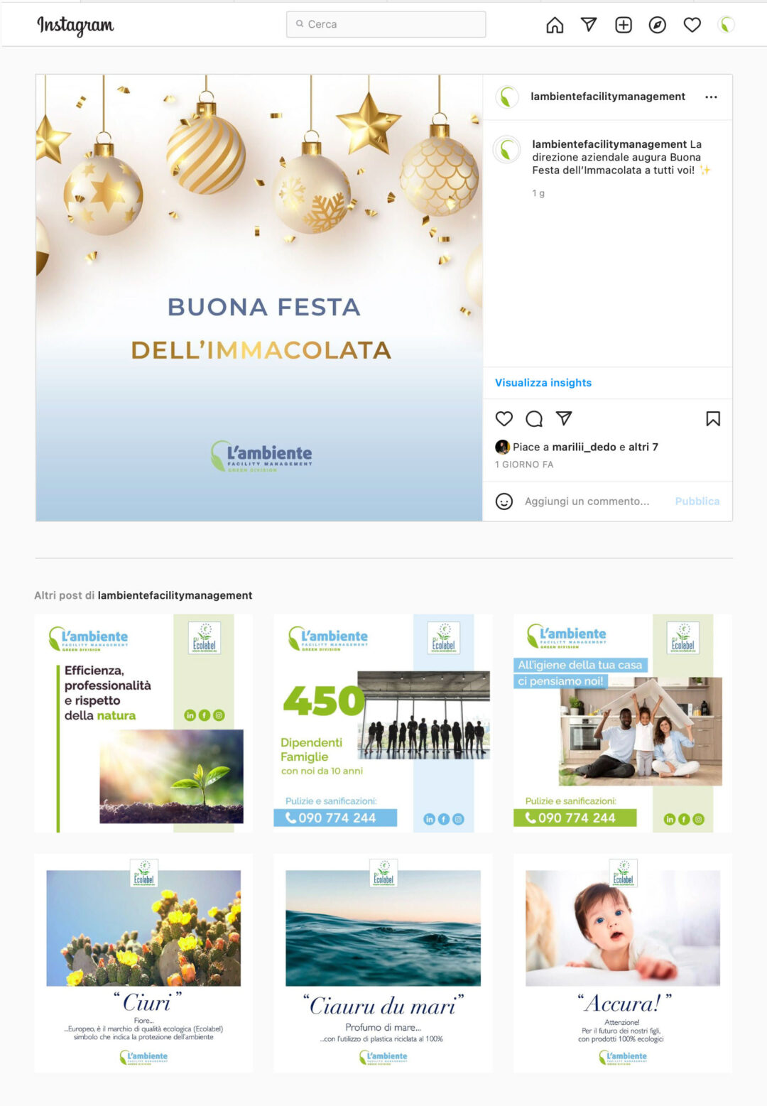 Campagna social Immacolata L'ambiente