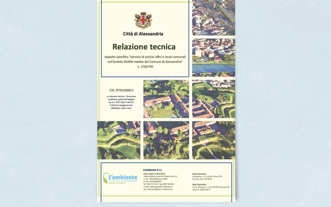 COPERTINA PER GARA D’APPALTO – CITTÀ DI ALESSANDRIA